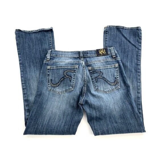 Rock & Republic Kasandra Jeans Size 6S Dark Distressed Bootcut Western - Picture 6 of 9